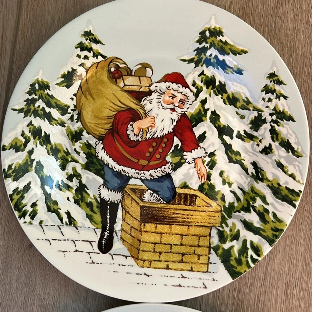Set of 4 Williams Sonoma Vintage Holiday Collection 7” Plates